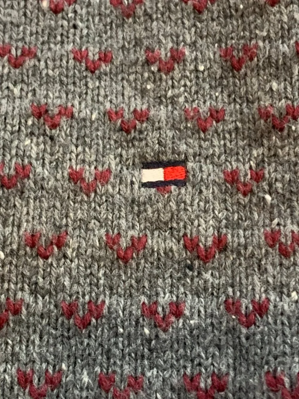 Tommy Hilfiger Men's Crew Neck Heavyweight Pullover Sweater, Gray Geometric, XXL